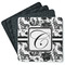 Toile Square Rubber Backed Coasters - Set of 4 (Personalized)