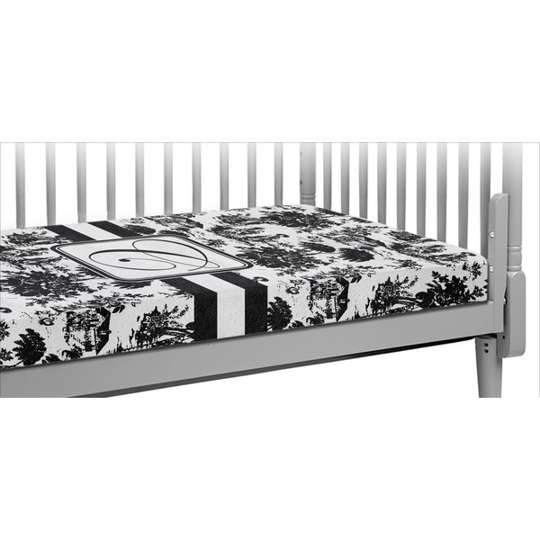 Custom Toile Crib Fitted Sheet (Personalized)