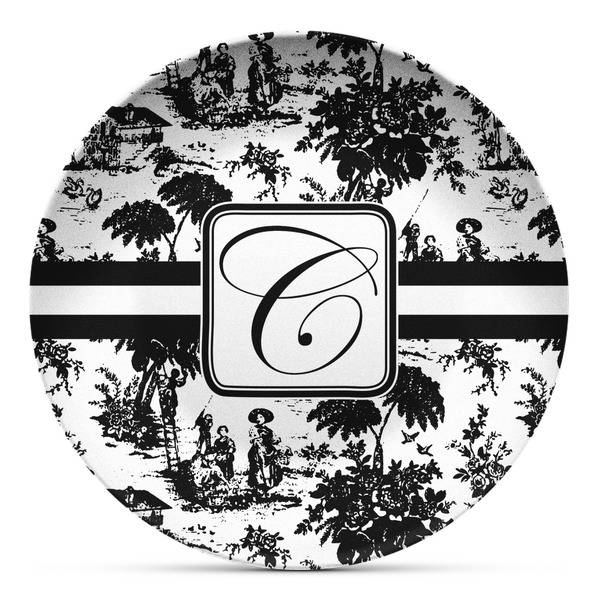 Custom Toile Microwave Safe Plastic Plate - Composite Polymer (Personalized)
