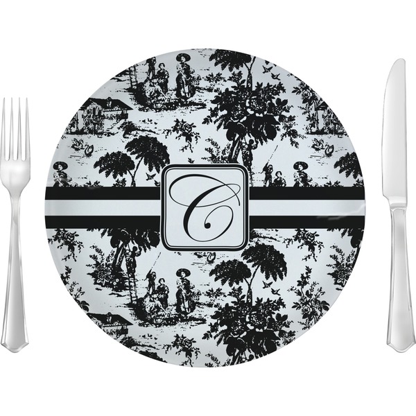 Custom Toile 10" Glass Lunch / Dinner Plates - Single or Set (Personalized)