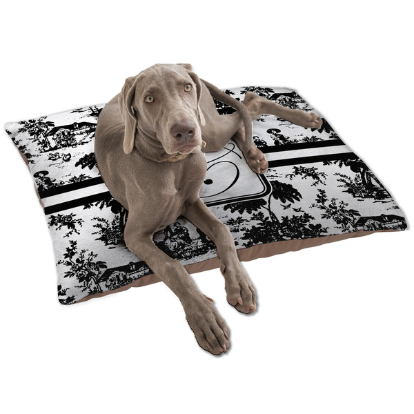 Custom Toile Dog Bed - Large w/ Initial