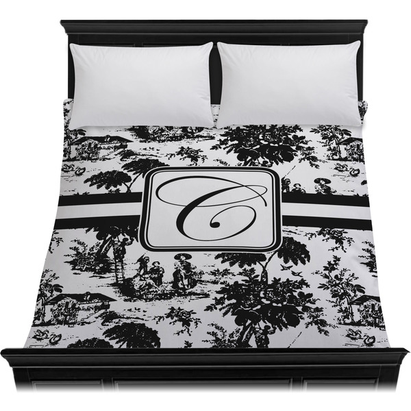 Toile Duvet Cover - Queen - On Bed - No Prop