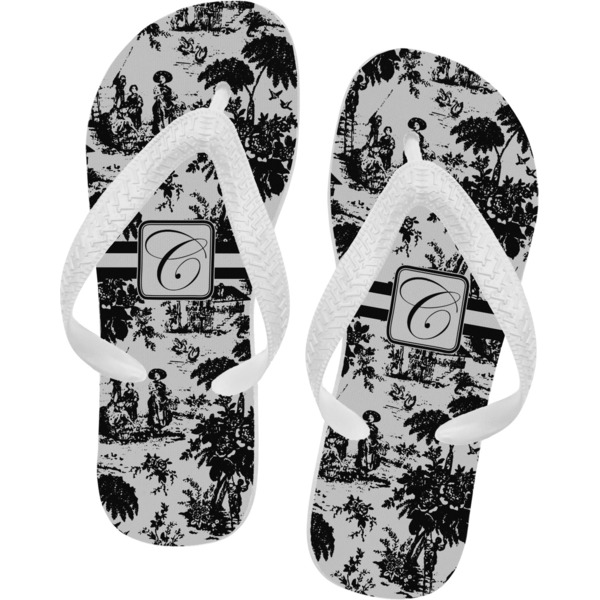 Custom Toile Flip Flops - Small (Personalized)