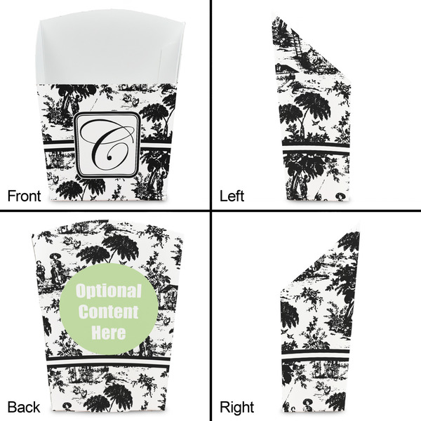 Toile French Fry Favor Box - Front & Back View