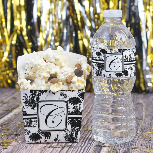 Toile French Fry Favor Box - w/ Water Bottle