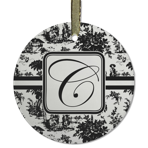 Toile Frosted Glass Ornament - Round