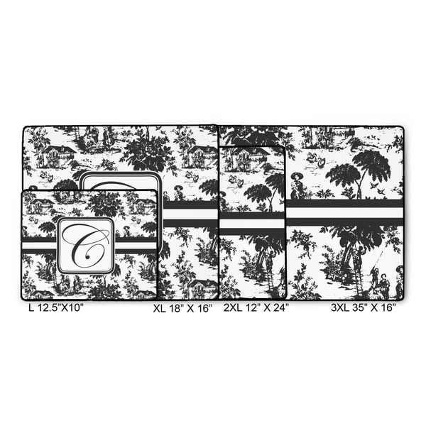 Toile Gaming Mats - SIZE CHART
