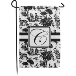 Toile Small Garden Flag - Double Sided w/ Initial