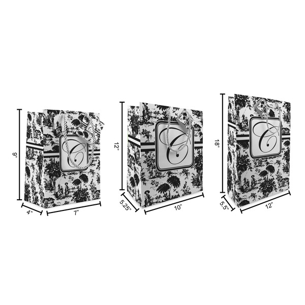 Toile Gift Bags - All Sizes - Dimensions