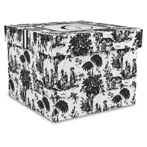 Custom Toile Gift Box with Lid - Canvas Wrapped - XX-Large (Personalized)