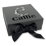 Toile Gift Box with Magnetic Lid - Black (Personalized)