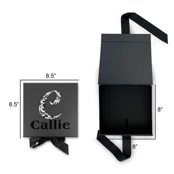 Toile Gift Boxes with Magnetic Lid - Black - Open & Closed