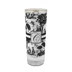 Toile 2 oz Shot Glass -  Glass with Gold Rim - Set of 4 (Personalized)