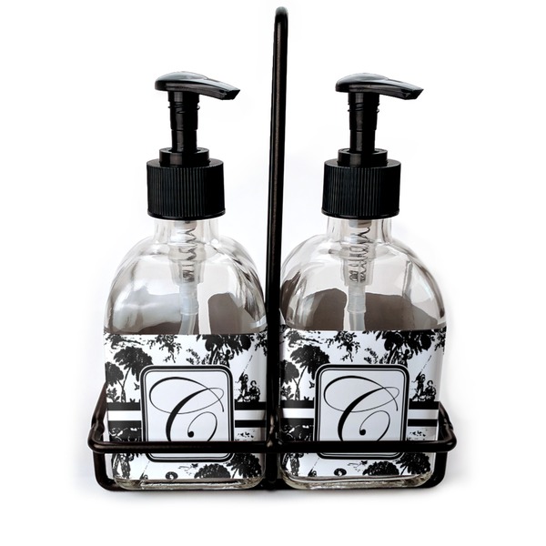 Custom Toile Glass Soap & Lotion Bottle Set (Personalized)