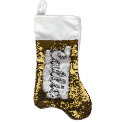 Toile Reversible Sequin Stocking - Gold (Personalized)