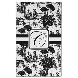 Toile Golf Towel - Poly-Cotton Blend - Large w/ Initial