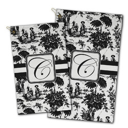 Toile Golf Towel - Poly-Cotton Blend w/ Initial