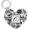 Toile Heart Plastic Keychain w/ Initial