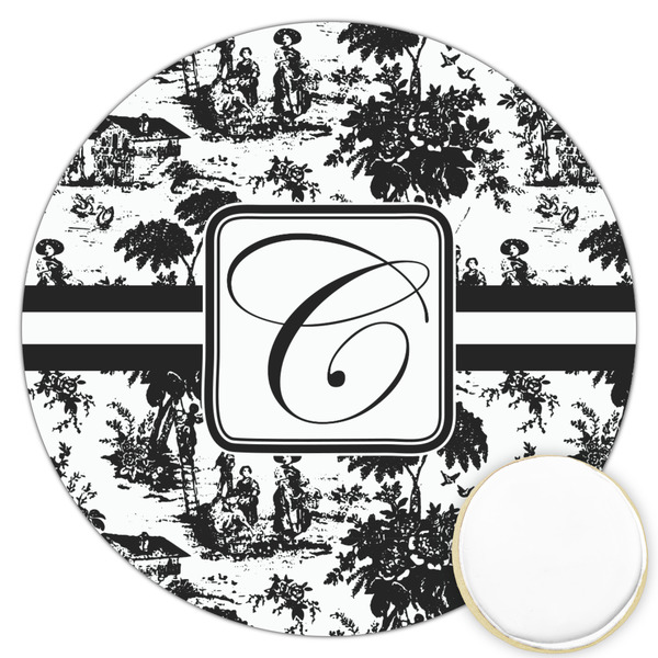 Custom Toile Printed Cookie Topper - 3.25" (Personalized)