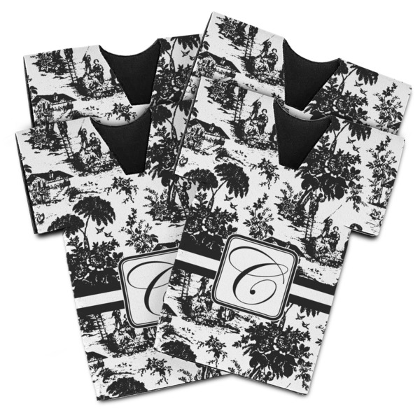 Custom Toile Jersey Bottle Cooler - Set of 4 (Personalized)