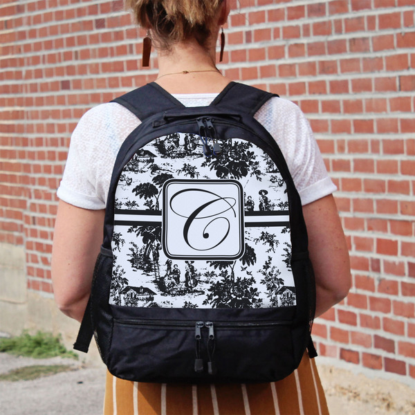 Toile Large Backpack - Black - On Back