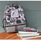 Toile Large Backpack - Gray - On Desk