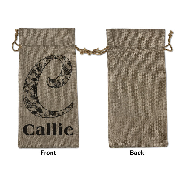 Toile Large Burlap Gift Bags - Front Approval