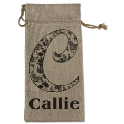 Toile Large Burlap Gift Bag - Front (Personalized)