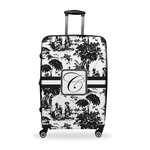 Toile Suitcase - 28" Large - Checked w/ Initial