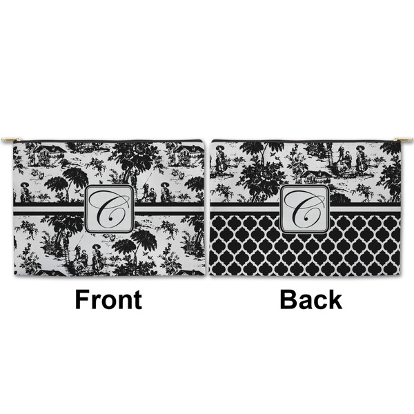 Toile Large Zipper Pouch Approval (Front and Back)