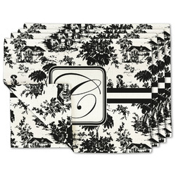 Toile Double-Sided Linen Placemat - Set of 4 w/ Initial