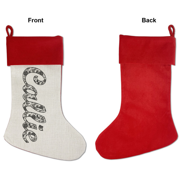 Toile Linen Stockings w/ Red Cuff - Front & Back (APPROVAL)