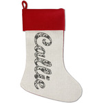 Toile Red Linen Stocking (Personalized)