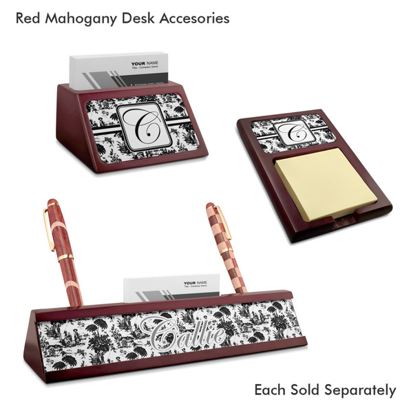 Toile Mahogany Desk Accessories
