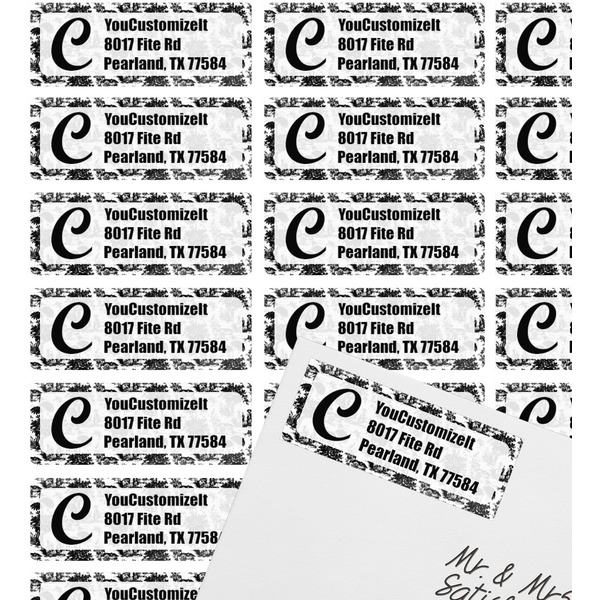 Toile Mailing Label on Envelope - Multiple Labels