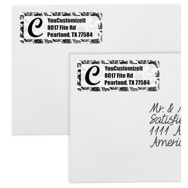 Toile Mailing Labels - Double Stack Close Up