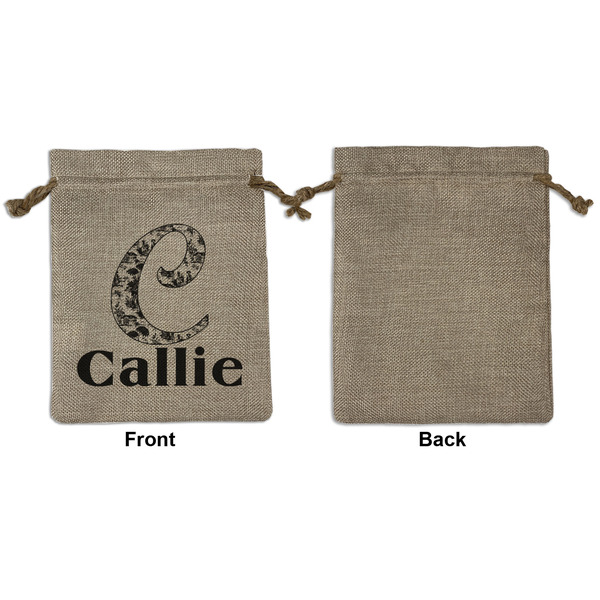 Toile Medium Burlap Gift Bag - Front Approval