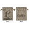 Toile Medium Burlap Gift Bag - Front and Back