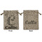 Toile Medium Burlap Gift Bag - Front & Back (Personalized)