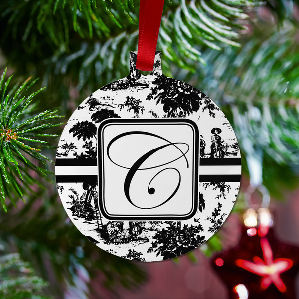 Toile Metal Ball Ornament - Lifestyle