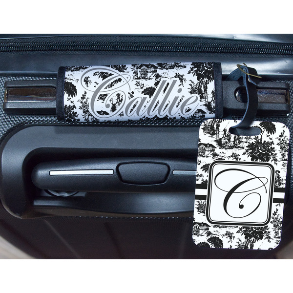 Toile Metal Luggage Tag & Handle Wrap - In Context