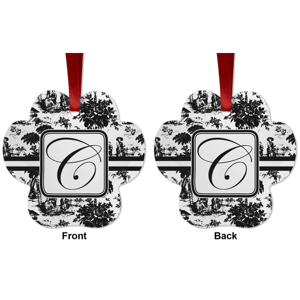 Toile Metal Paw Ornament - Front and Back