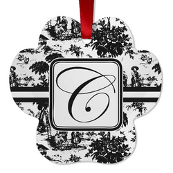 Toile Metal Paw Ornament - Double Sided w/ Initial