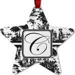 Toile Metal Star Ornament - Double Sided w/ Initial