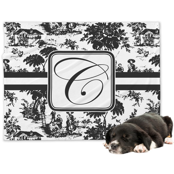 Custom Toile Dog Blanket - Large (Personalized)