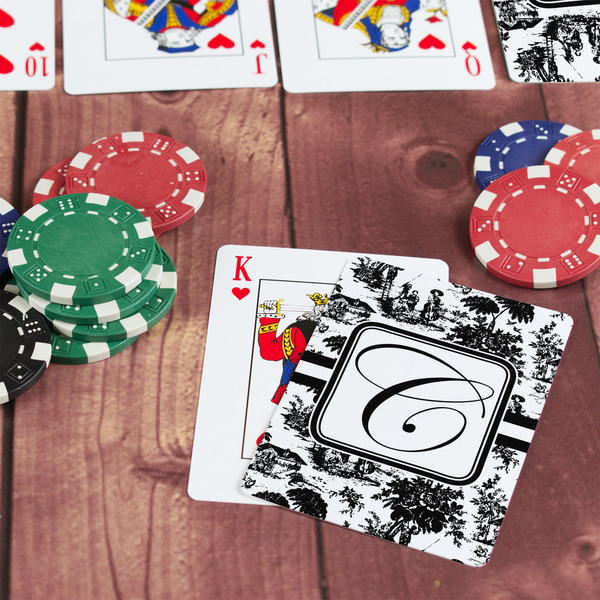 Toile On Table with Poker Chips