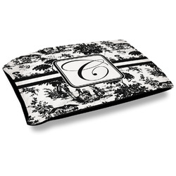 Toile Dog Bed w/ Initial