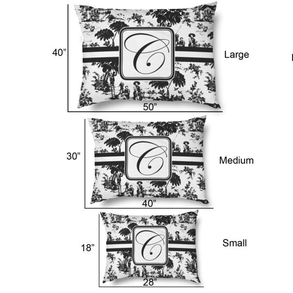 Toile Outdoor Dog Beds - SIZE CHART