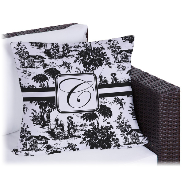 Custom Toile Outdoor Pillow - 16" (Personalized)
