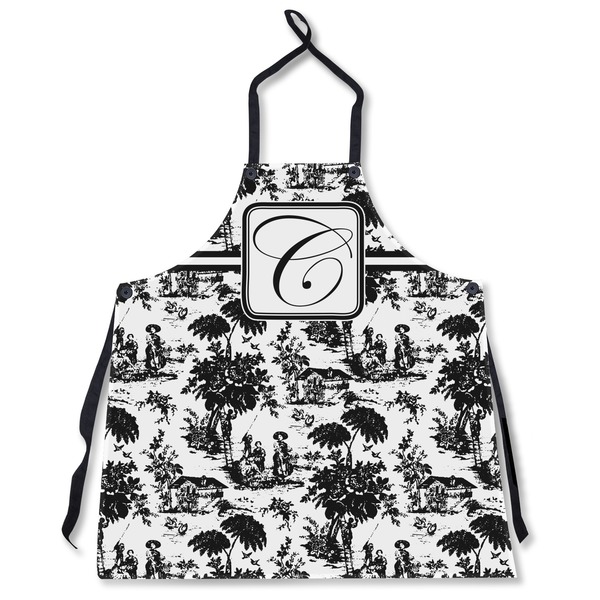 Custom Toile Apron Without Pockets w/ Initial